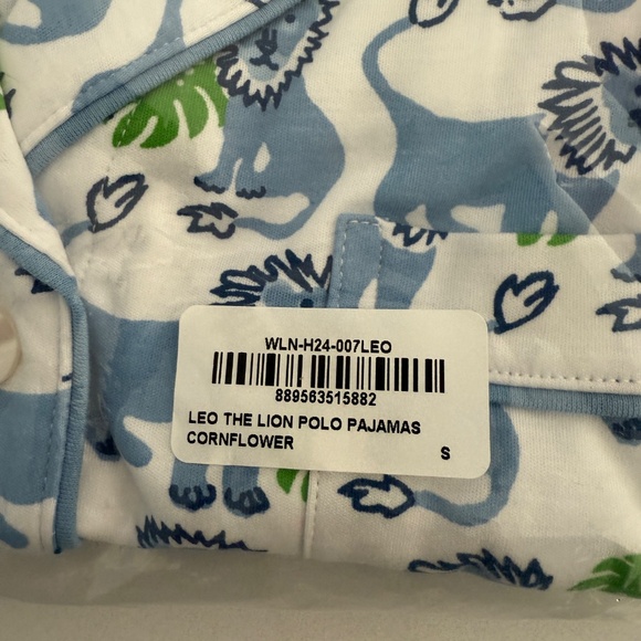 Roller Rabbit Blue Leo the Lion Pajama 2 Piece Polo Short Sleeve Shorts Set NWT - Picture 2 of 3